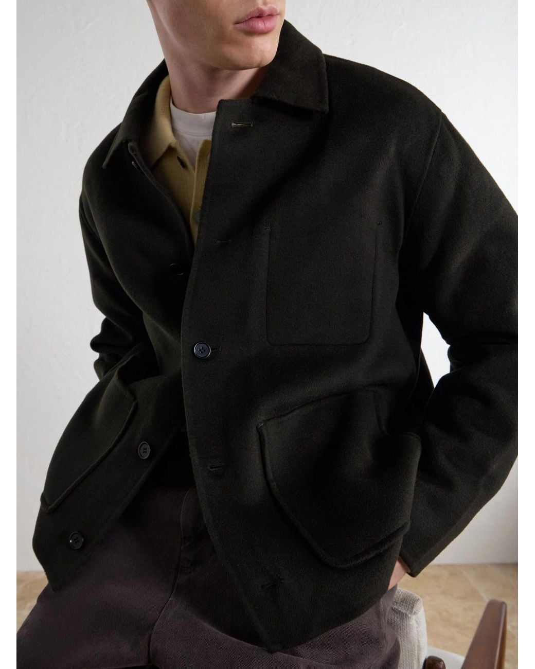 NN07 Black Morgan 8447 Woven Wool-Blend Jacket for men