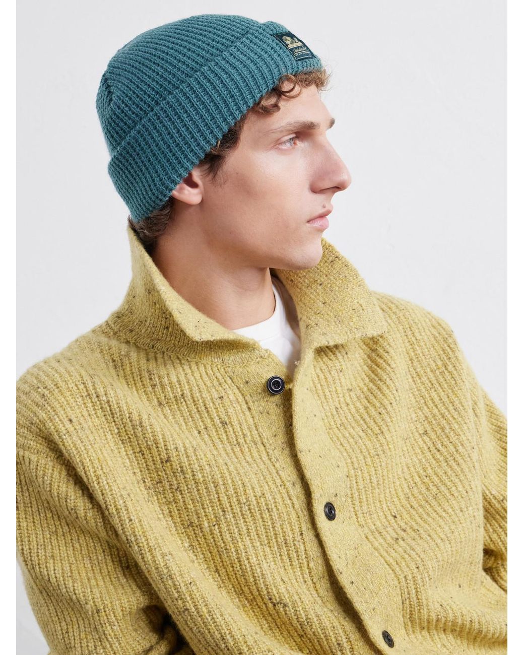 Aimé Leon Dore Blue Logo-Appliquéd Waffle-Knit Beanie for men