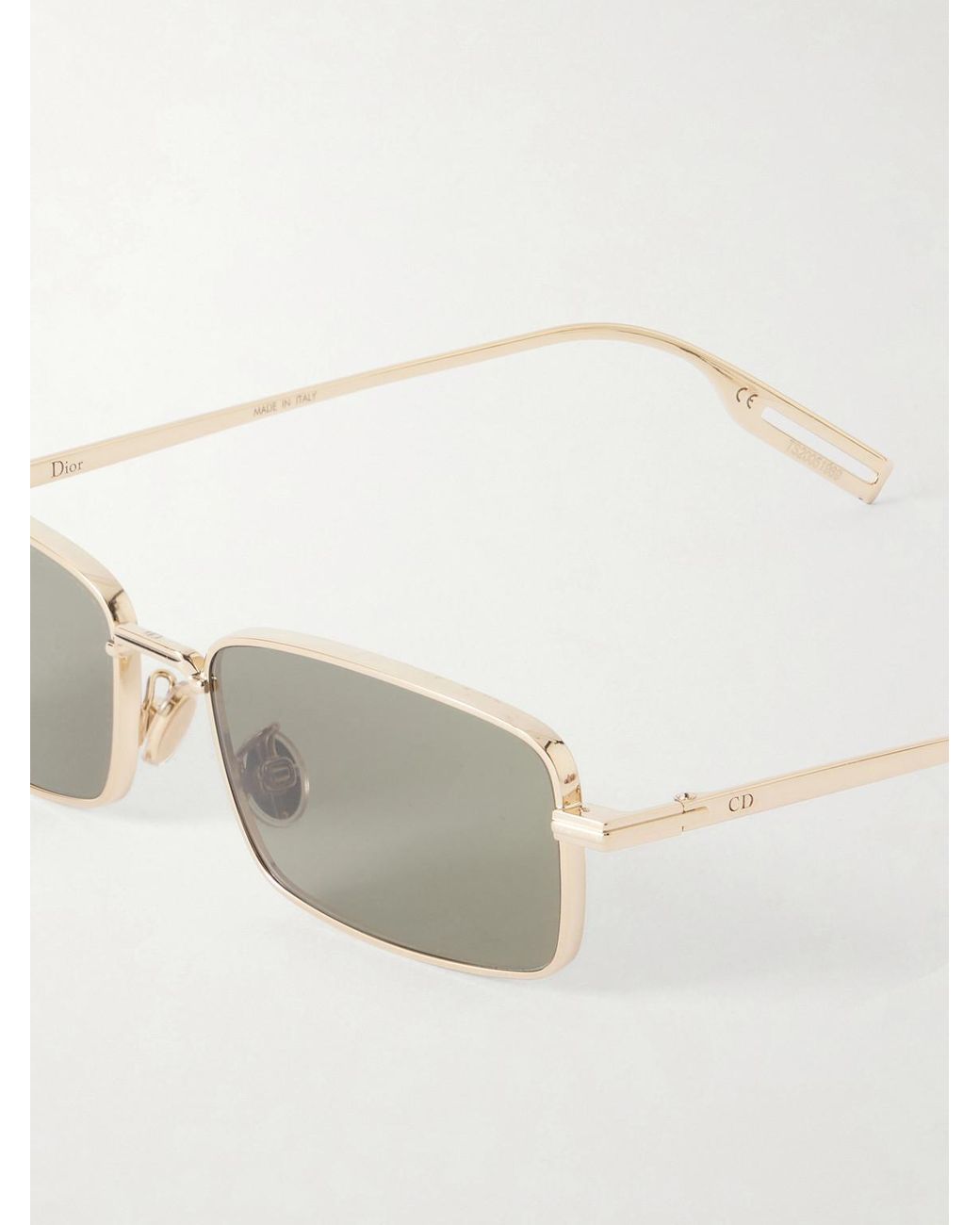 Dior Natural Diorblacksuit S21U Square-Frame-Tone Metal Sunglasses for men