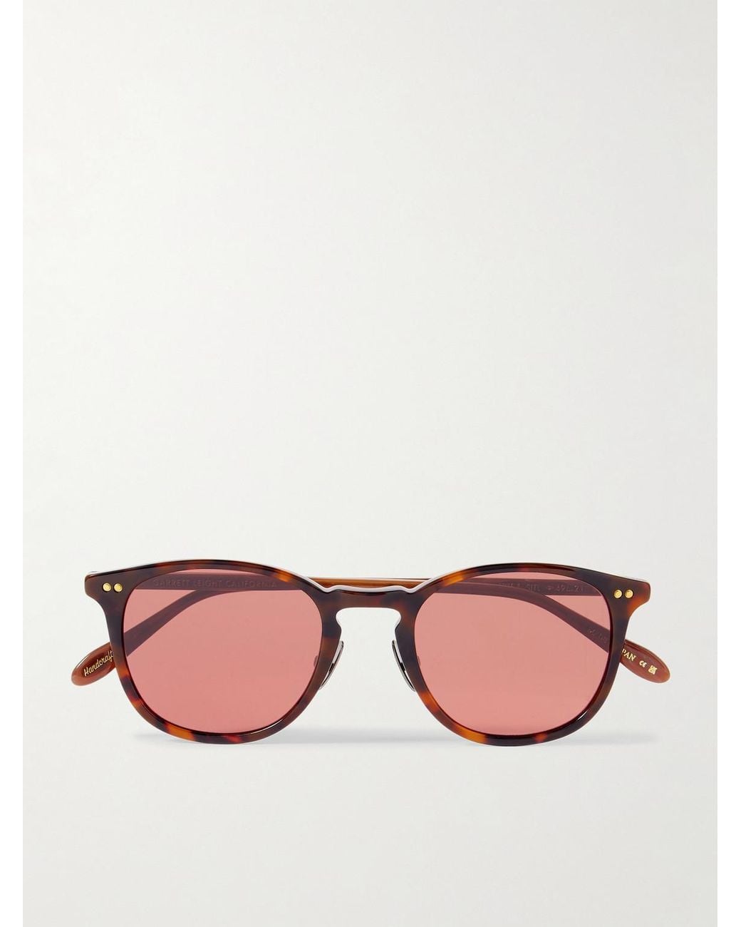Garrett Leight Pink Kinney J Sun Round-Frame Tortoiseshell Acetate Sunglasses for men
