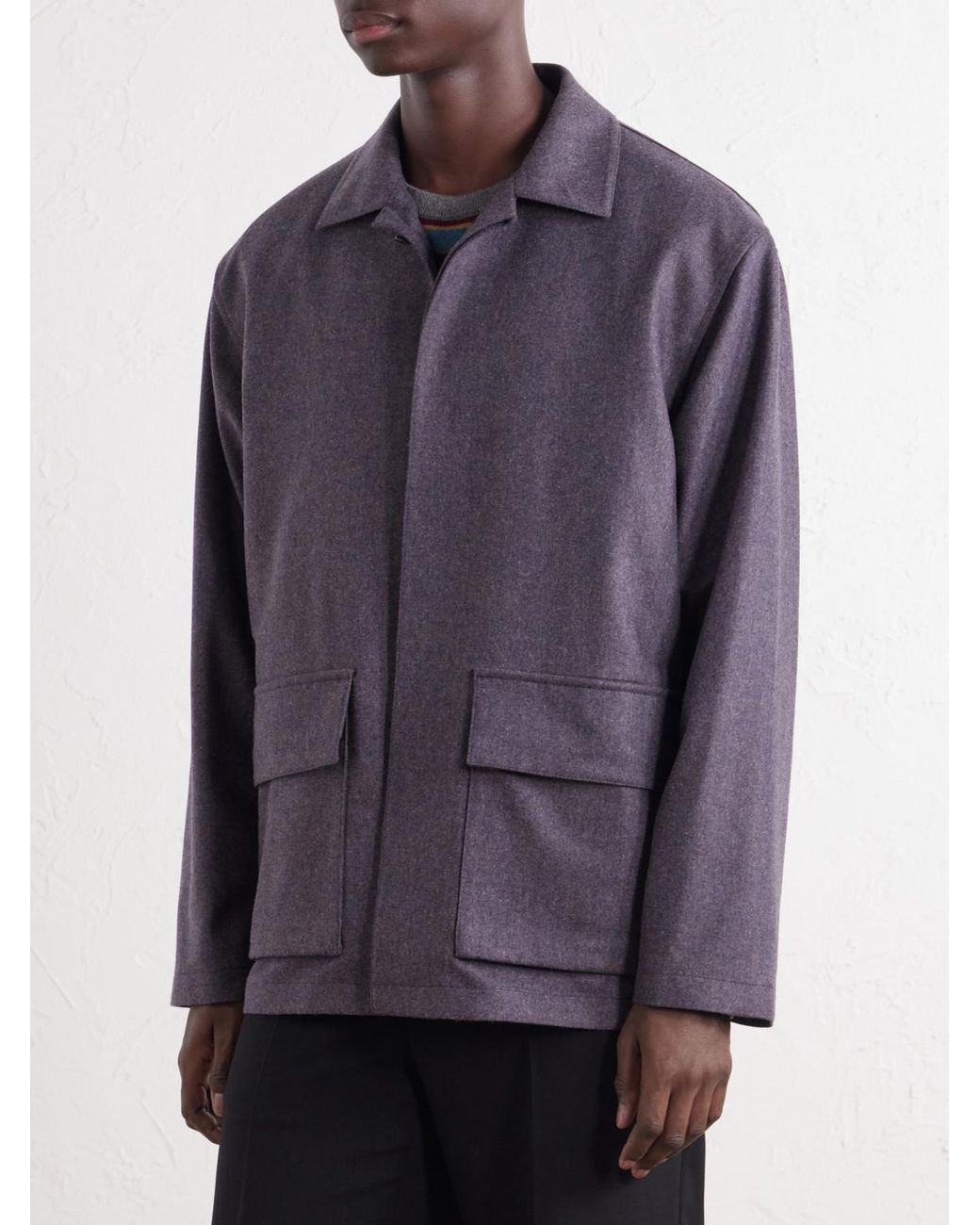 Caruso Purple Wool And Cashmere-Blend Blouson Jacket for men