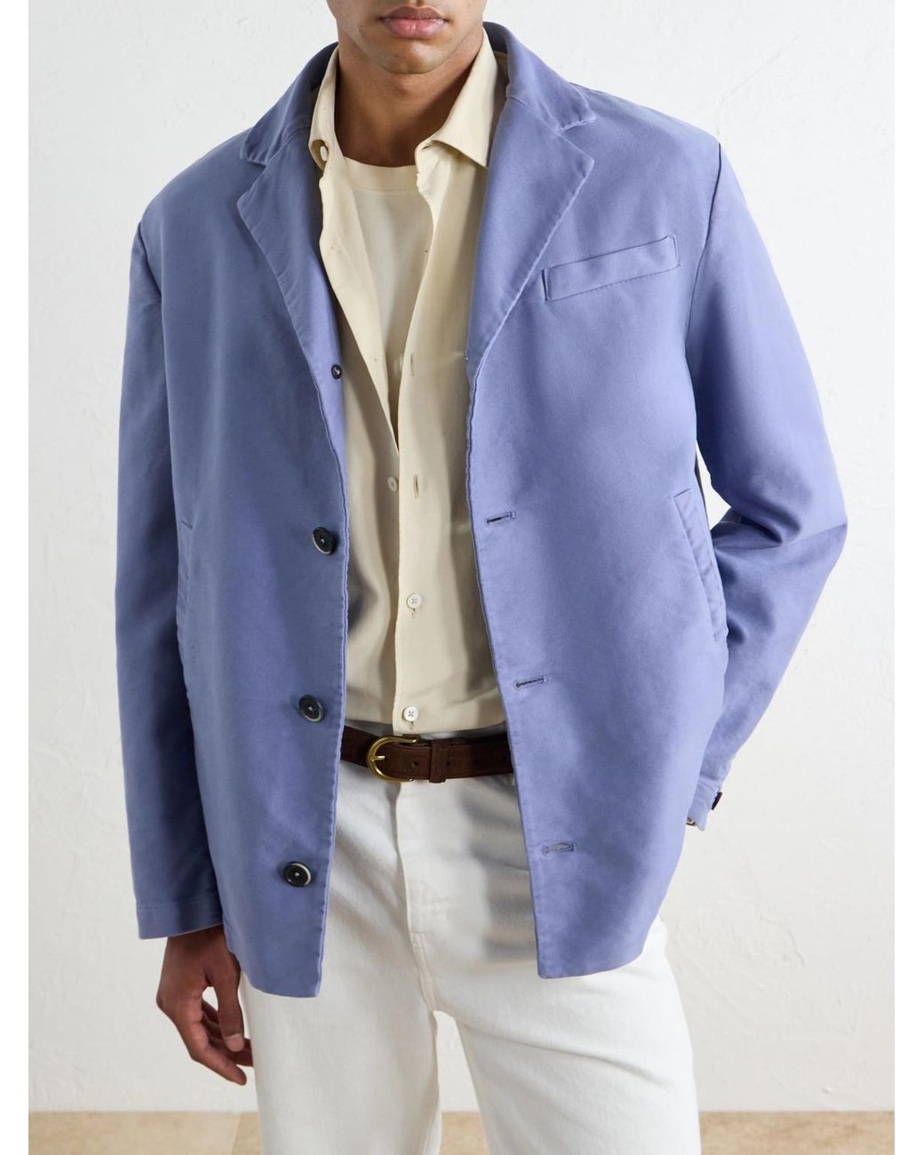 Barena Blue Cotton-Satin Blouson for men