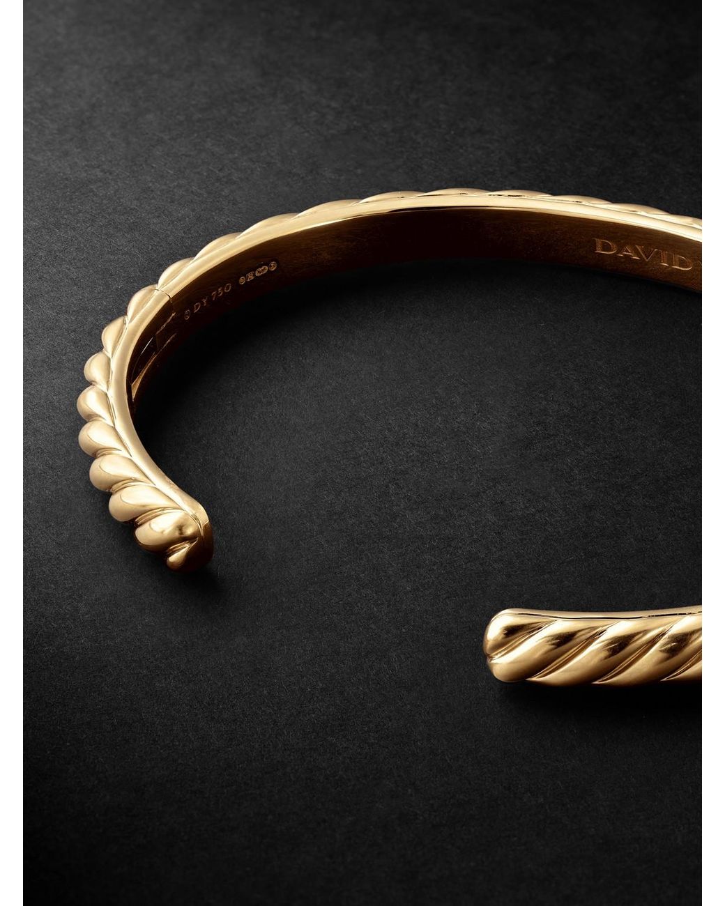 David Yurman Black Sculpted Cable 18-Karat Cuff for men