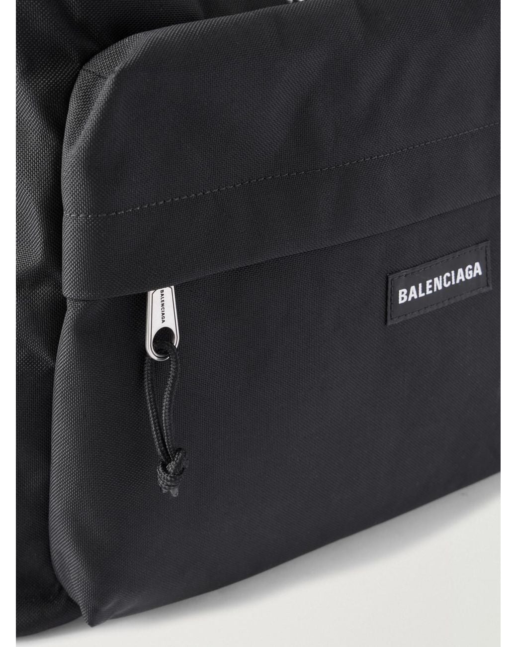 Balenciaga Black Explorer Logo-Appliquéd Canvas Messenger Bag for men