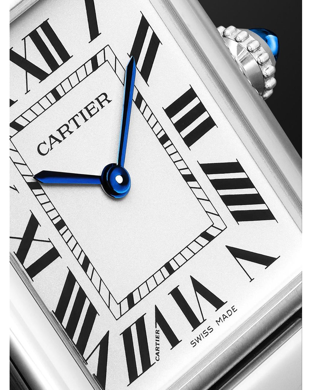 Cartier Black Tank Must De Large Solarbeat Stainless Steel Watch, Ref. Wsta0122 for men