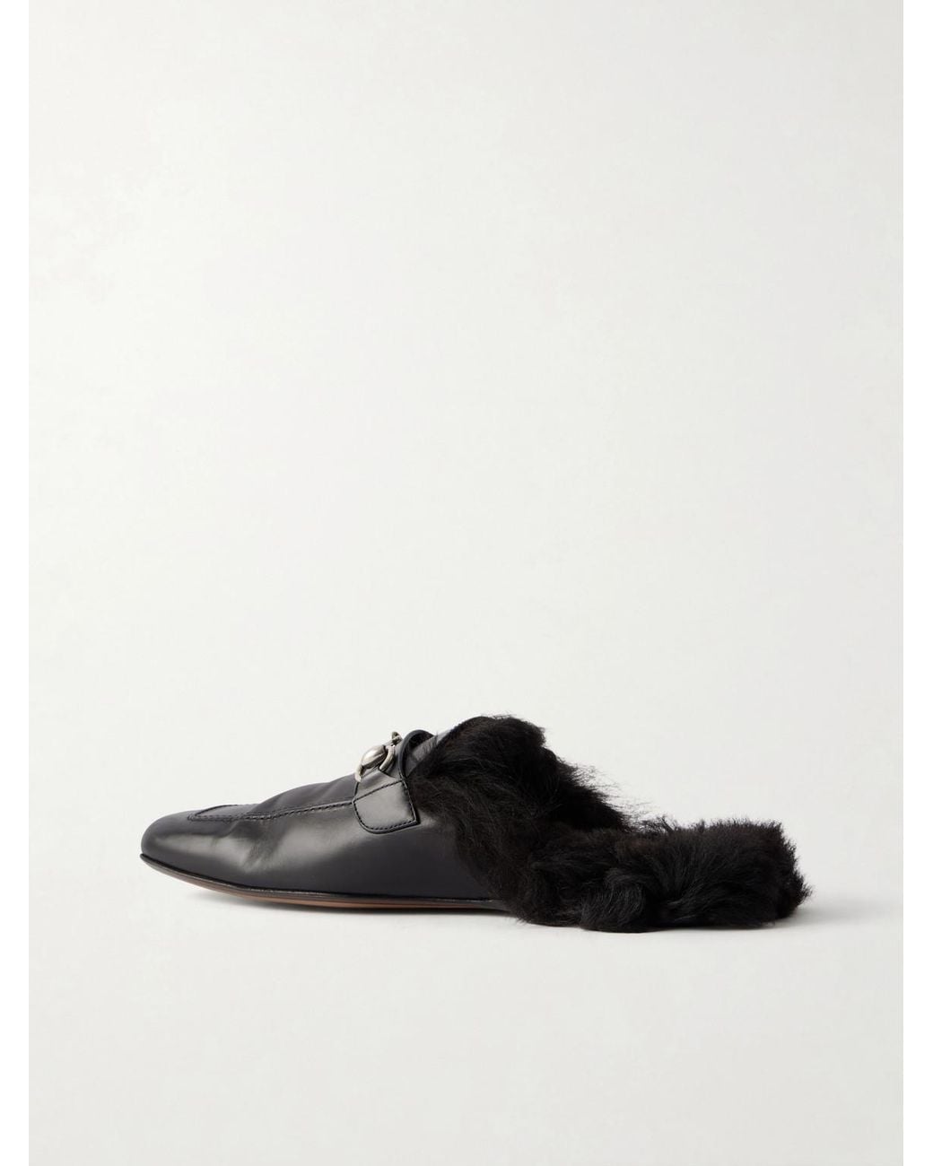 Gucci White Larindo Horsebit-Embellished Leather Loafers for men