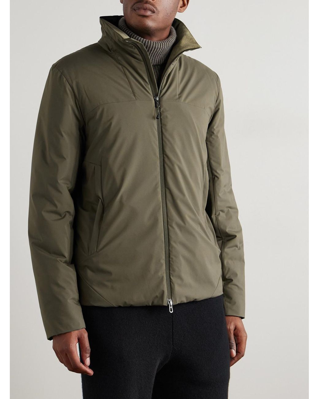 Sease Green Padded Recycled-Shell Jacket for men