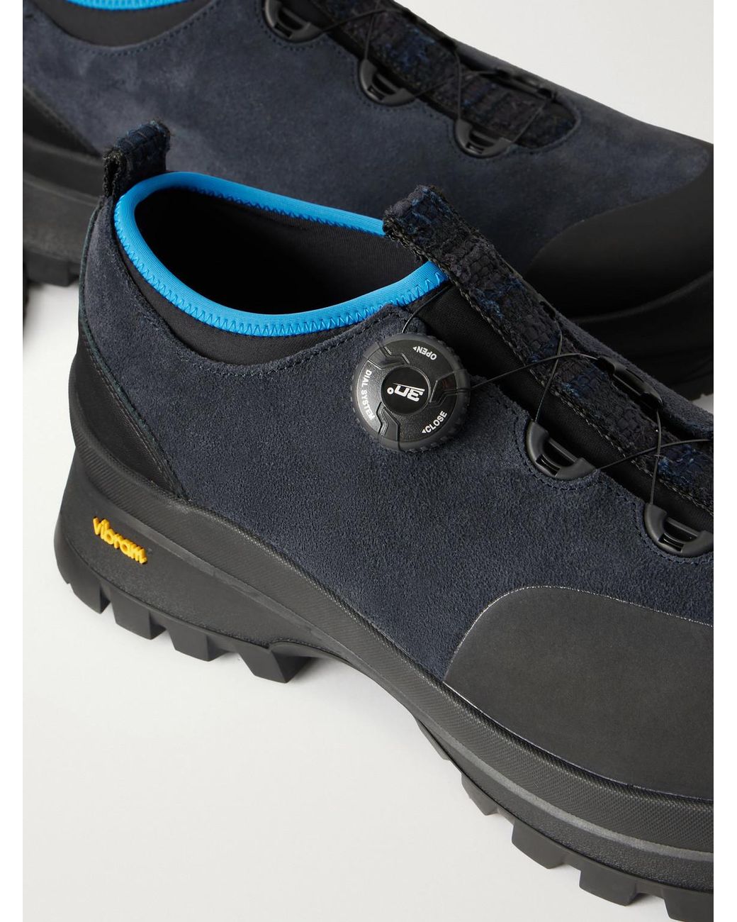Blue Blue Japan Black Pg Rubber-Trimmed Suede Sneakers for men