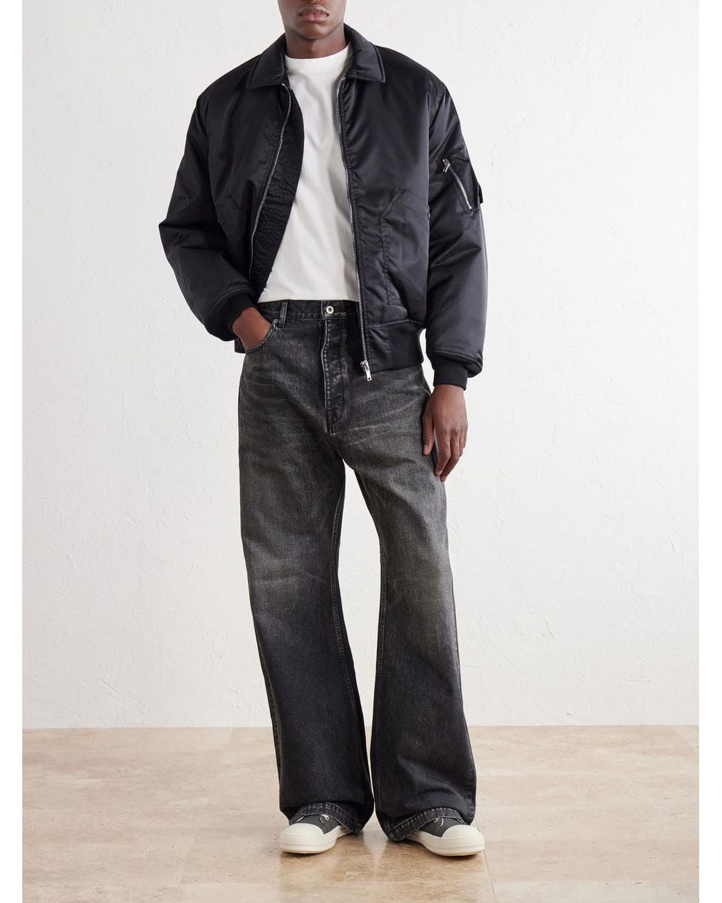 Rick Owens Gray Strobe Wide-Leg Jeans for men