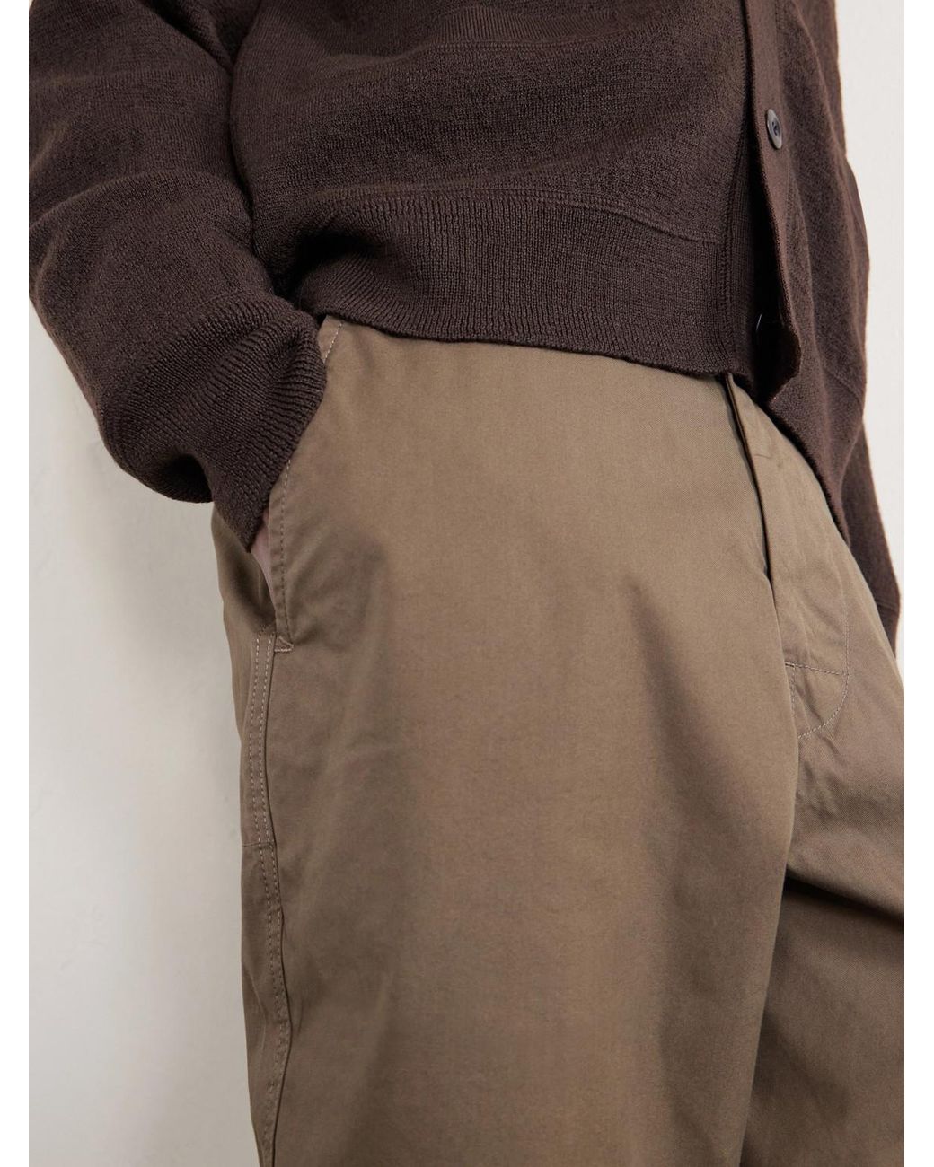 Margaret Howell Brown Tapered Cotton-Blend Canvas Trousers for men