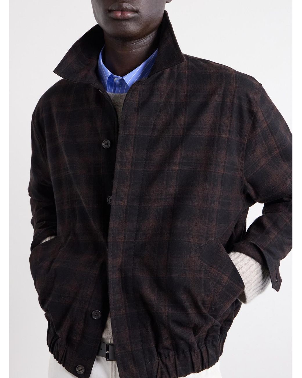Jeanerica Black Jean Checked Cotton And Wool-Blend Jacket for men