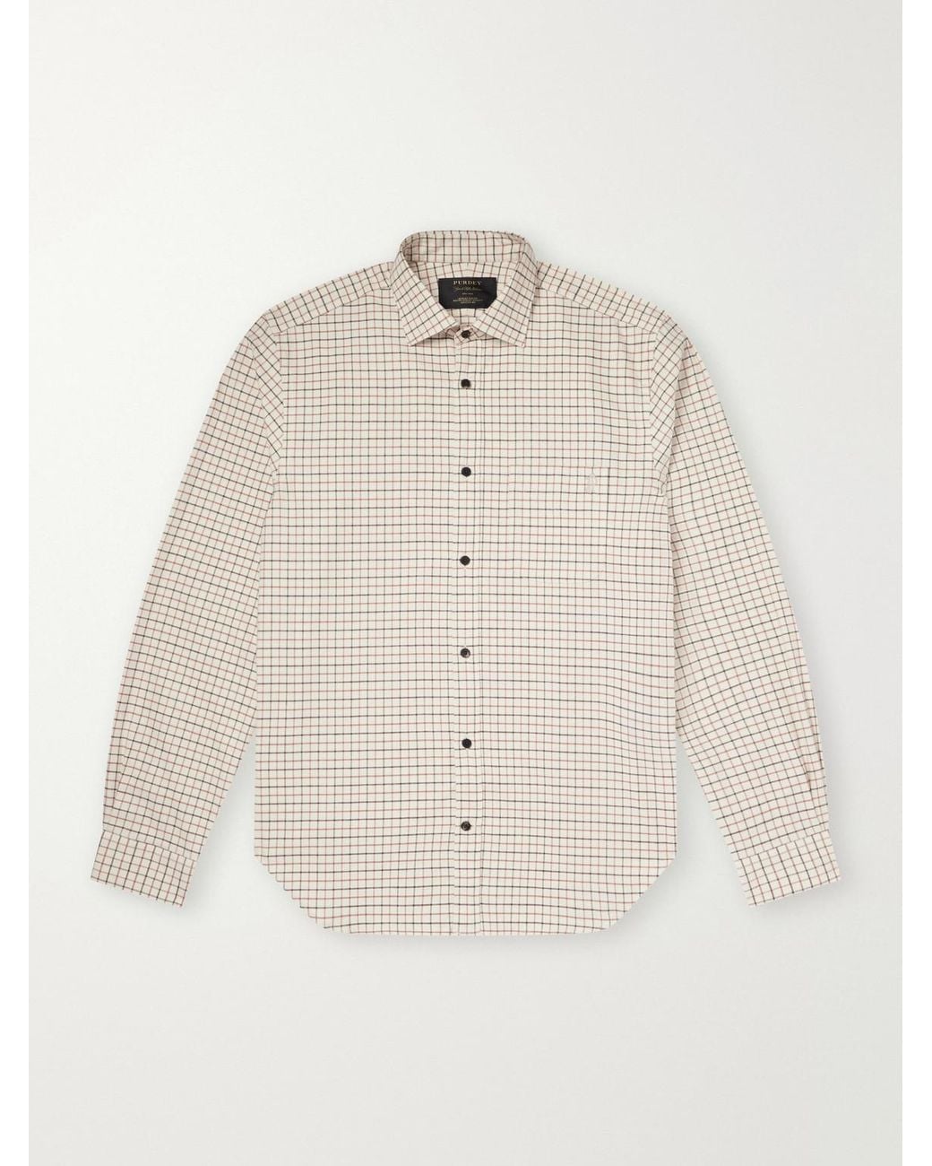 James Purdey & Sons Natural Checked Cotton-Flannel Shirt for men
