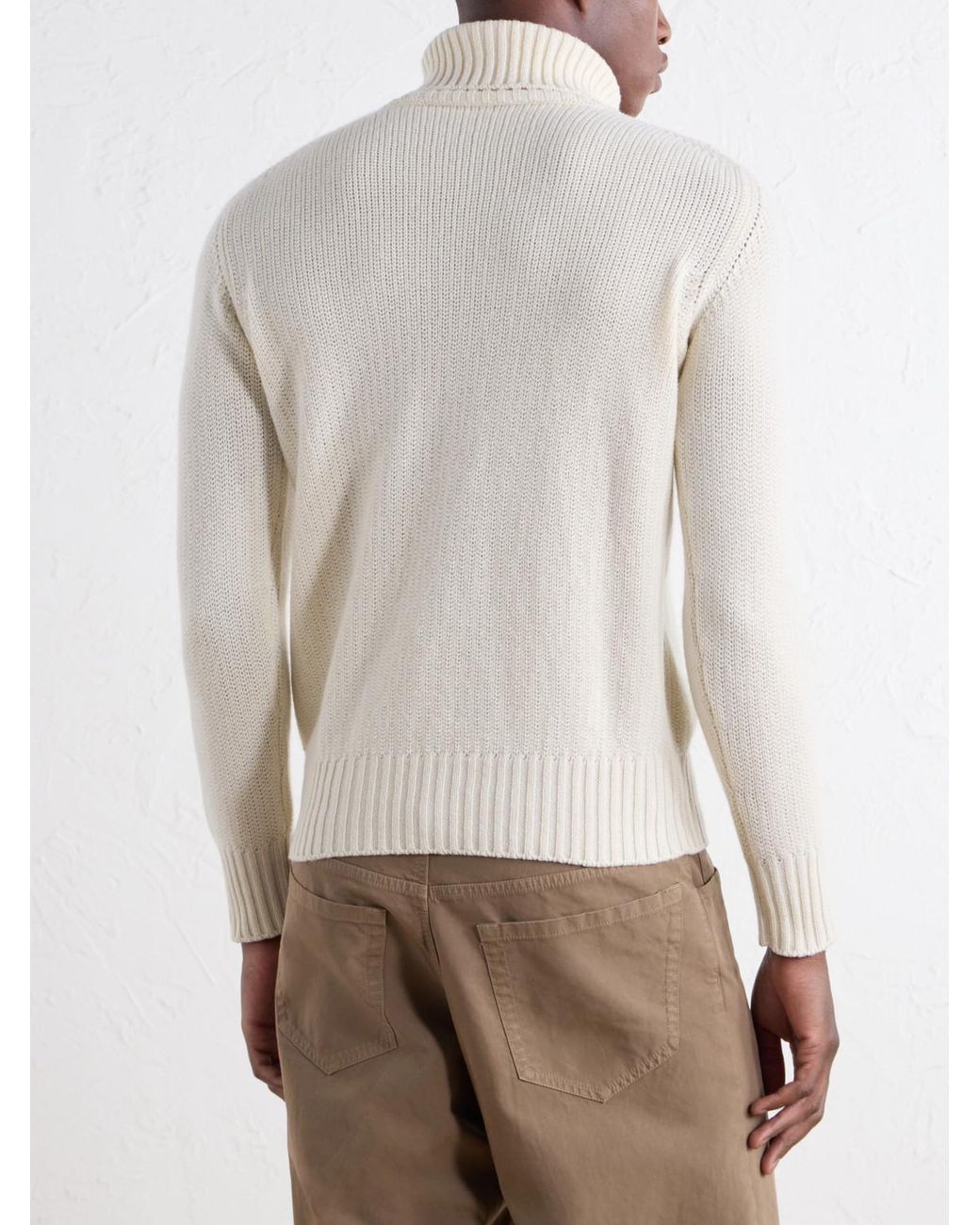 STÒFFA Natural Cashmere Rollneck Sweater for men