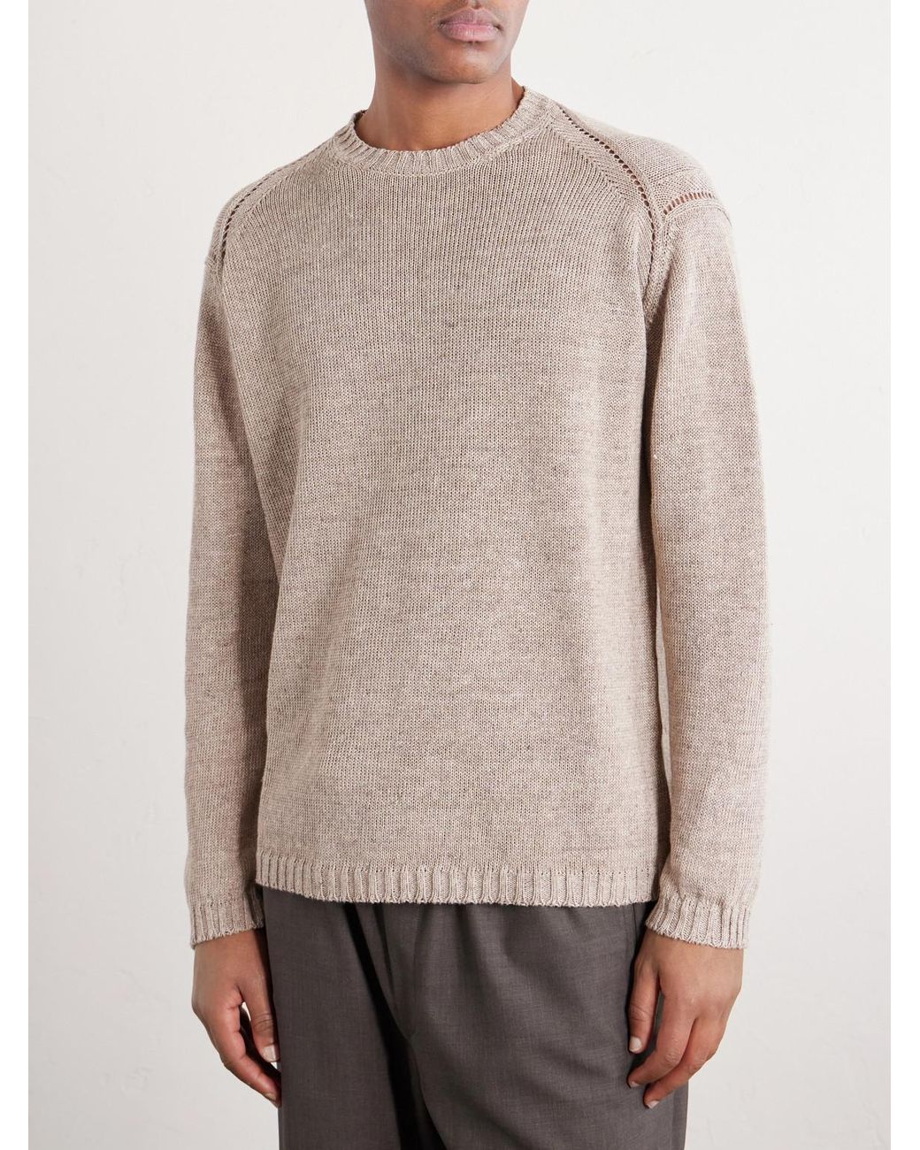 Piacenza 1733 Natural Cotton And Linen-blend Sweater for men