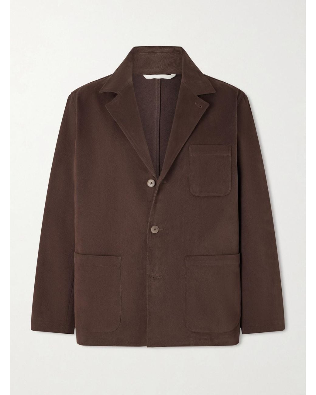 De Bonne Facture Brown Traveler Cotton-Twill Suit Jacket for men