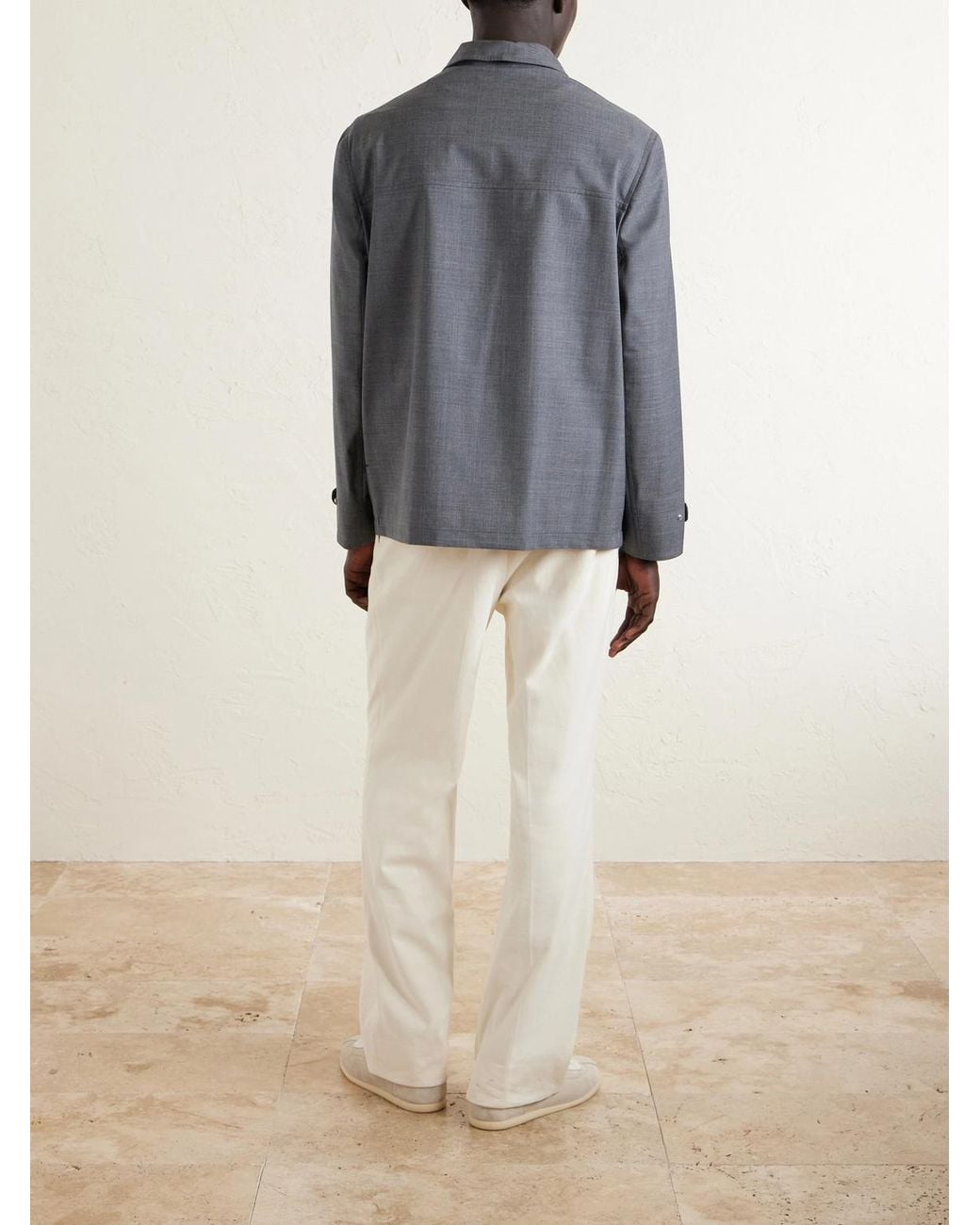 Brunello Cucinelli Gray Virgin Wool Field Jacket for men