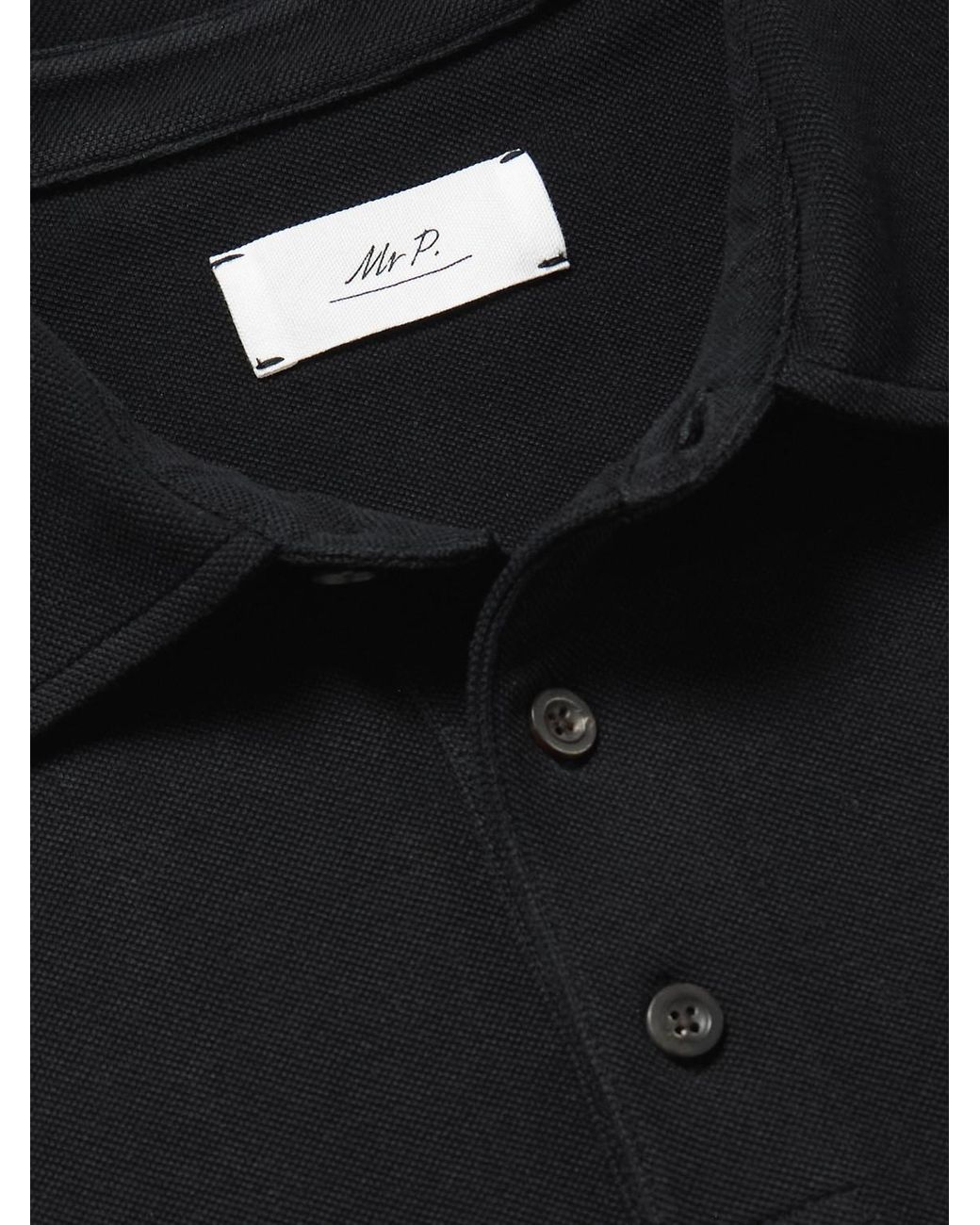 Mr P. Black Cotton-piqué Polo Shirt for men