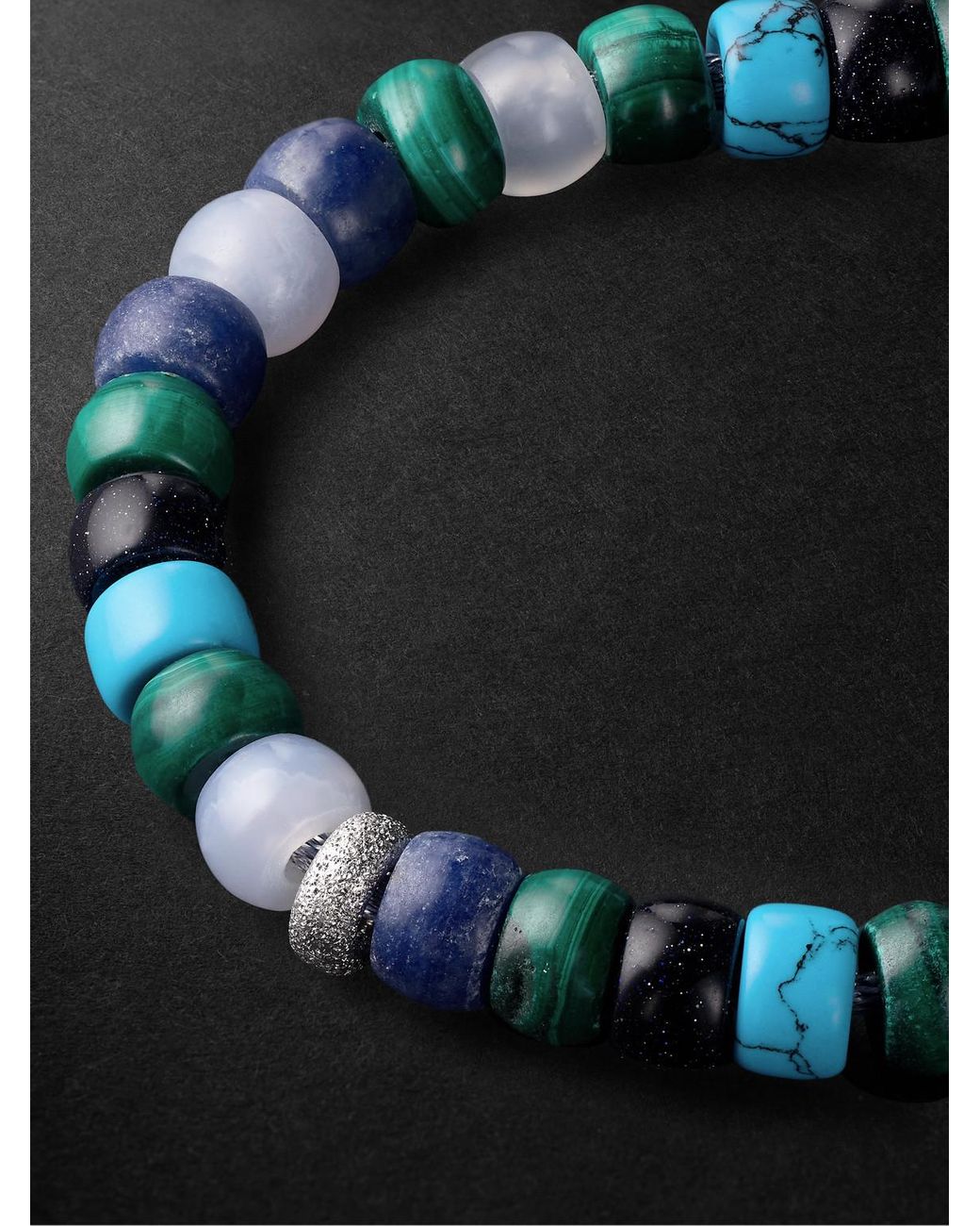 Carolina Bucci Black Portofino Forte Beads Multi-Stone Bracelet for men