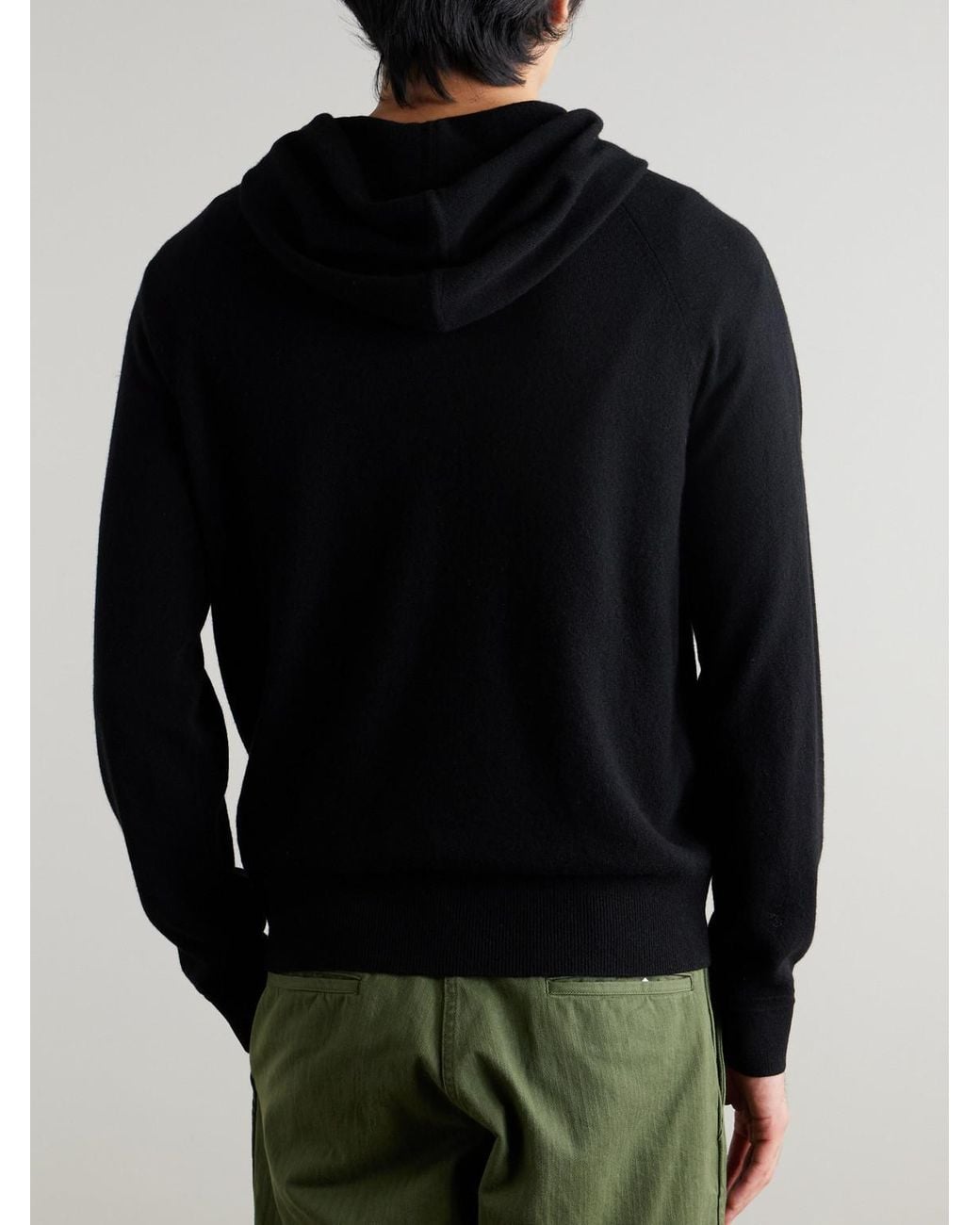 Mr P. Black Mitchell Cashmere Hoodie for men