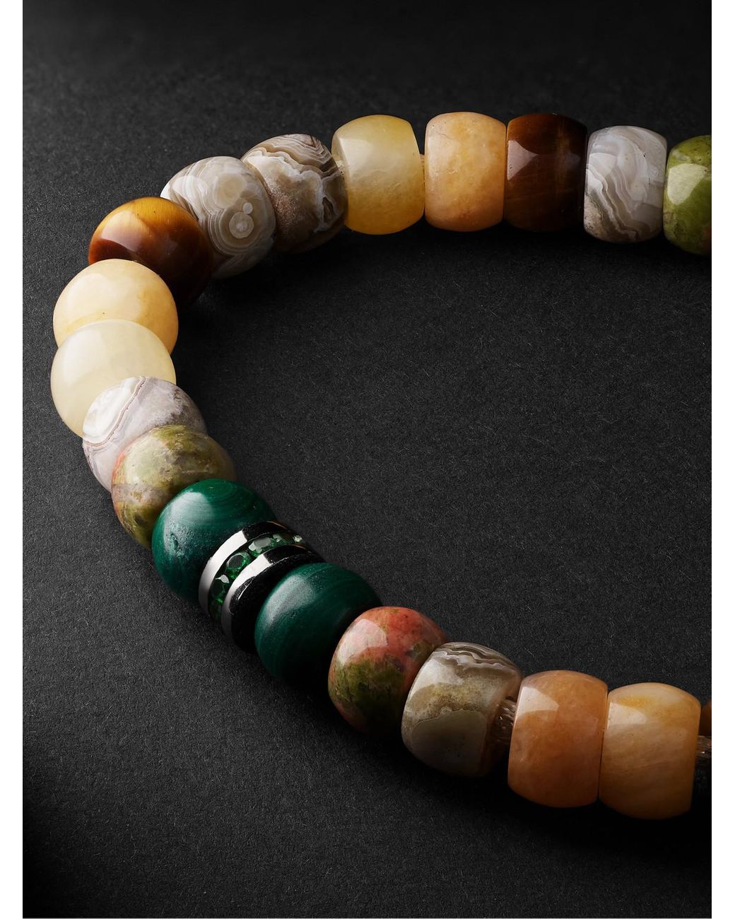 Carolina Bucci Hamptons Forte Beads Blackened Multi-Stone Bracelet for men