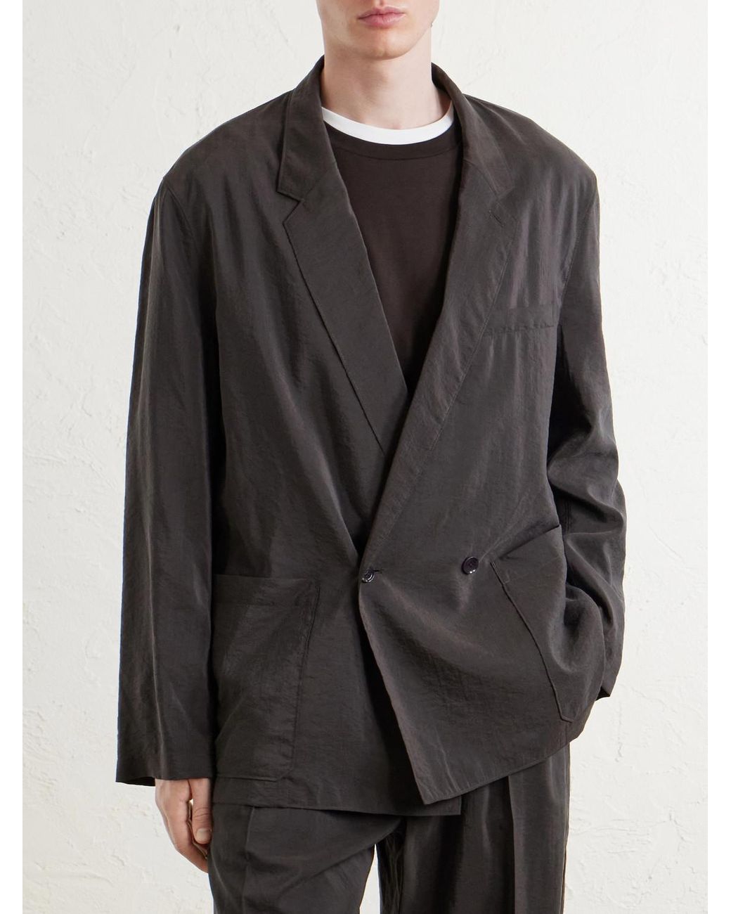 Lemaire Black Silk-Blend Suit Jacket for men