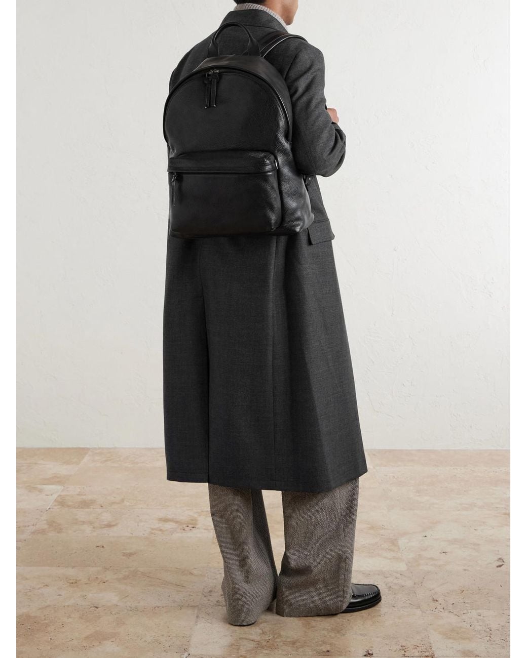 Officine Creative Black Oc 001 Suede Backpack for men