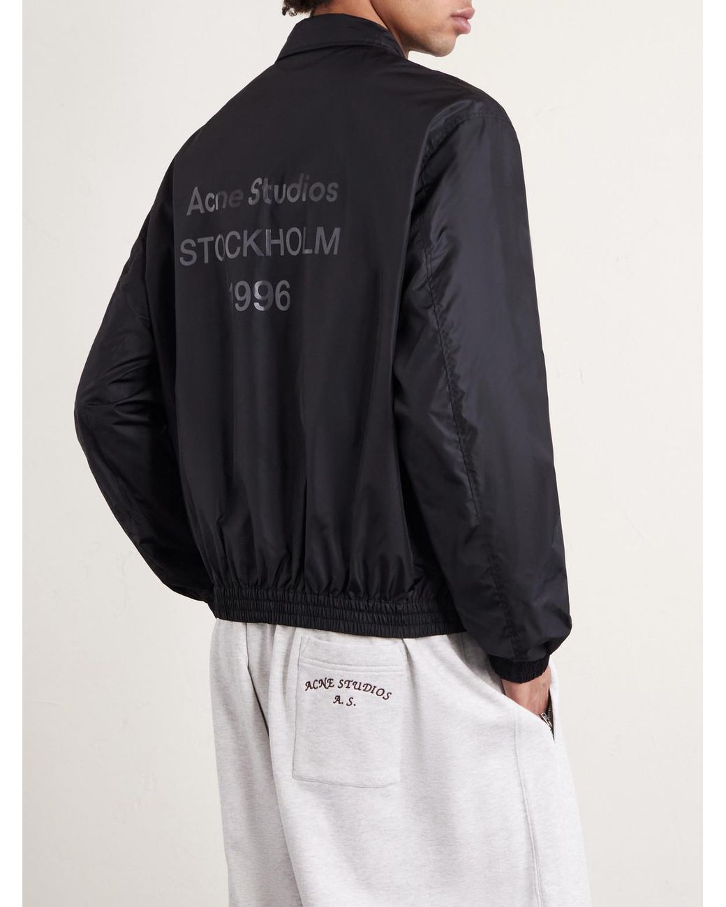 Okot Logo-Print Nylon-Taffeta Jacket di Acne in Blue da Uomo