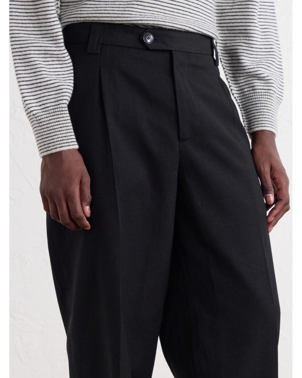 mfpen Blue Service Straight-Leg Cotton-Blend Hopsack Trousers for men