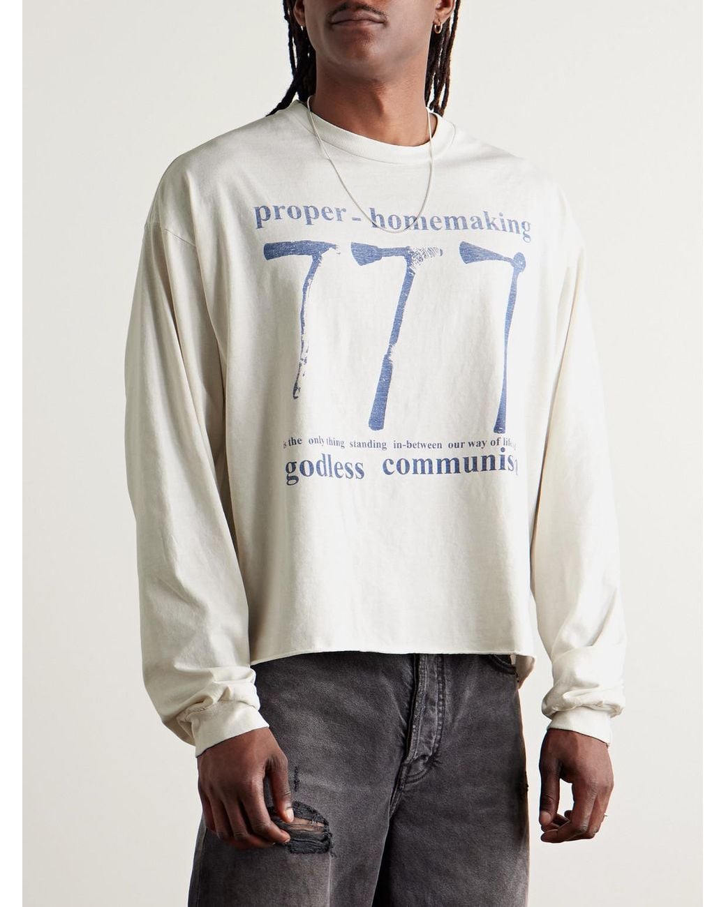 Enfants Riches Deprimes 777 Printed Cotton-Jersey T-Shirt in White