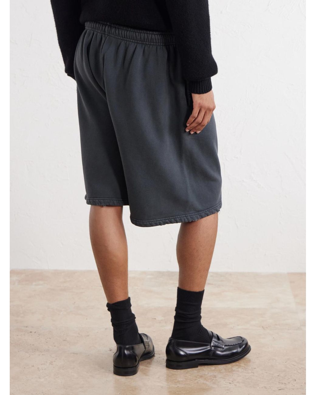 Willy Chavarria Gray Straight-Leg Printed Cotton-Jersey Shorts for men