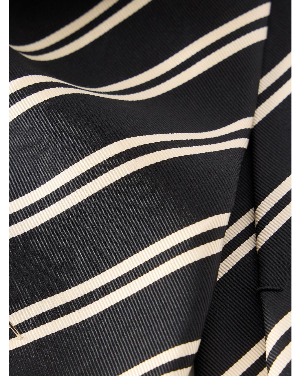 Saint Laurent White 7Cm Striped Silk-Twill Tie for men