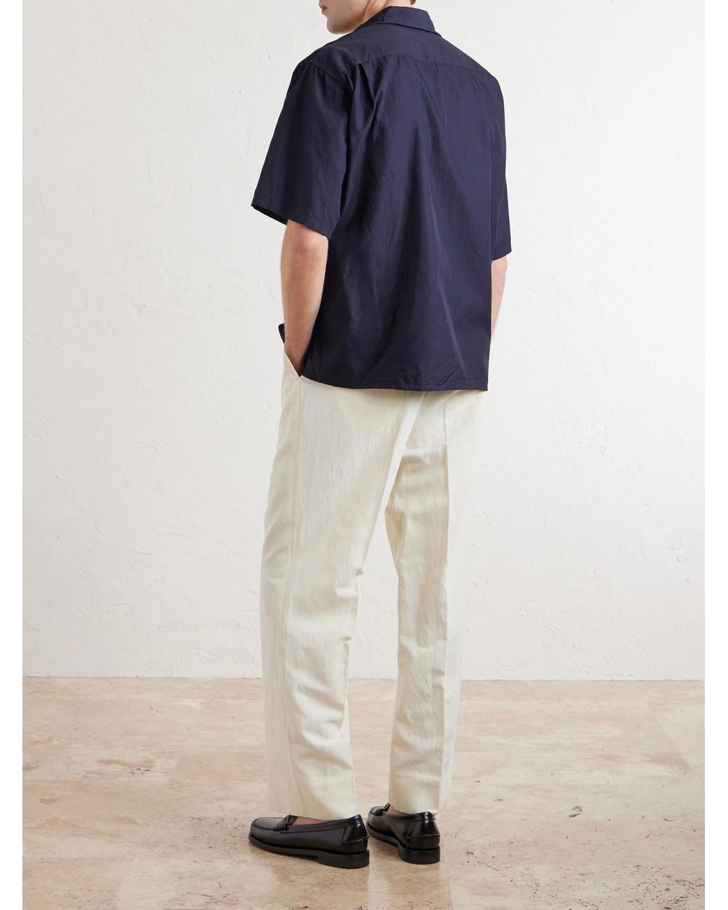 Kaptain Sunshine Blue Cotton And Silk-Blend Shirt for men