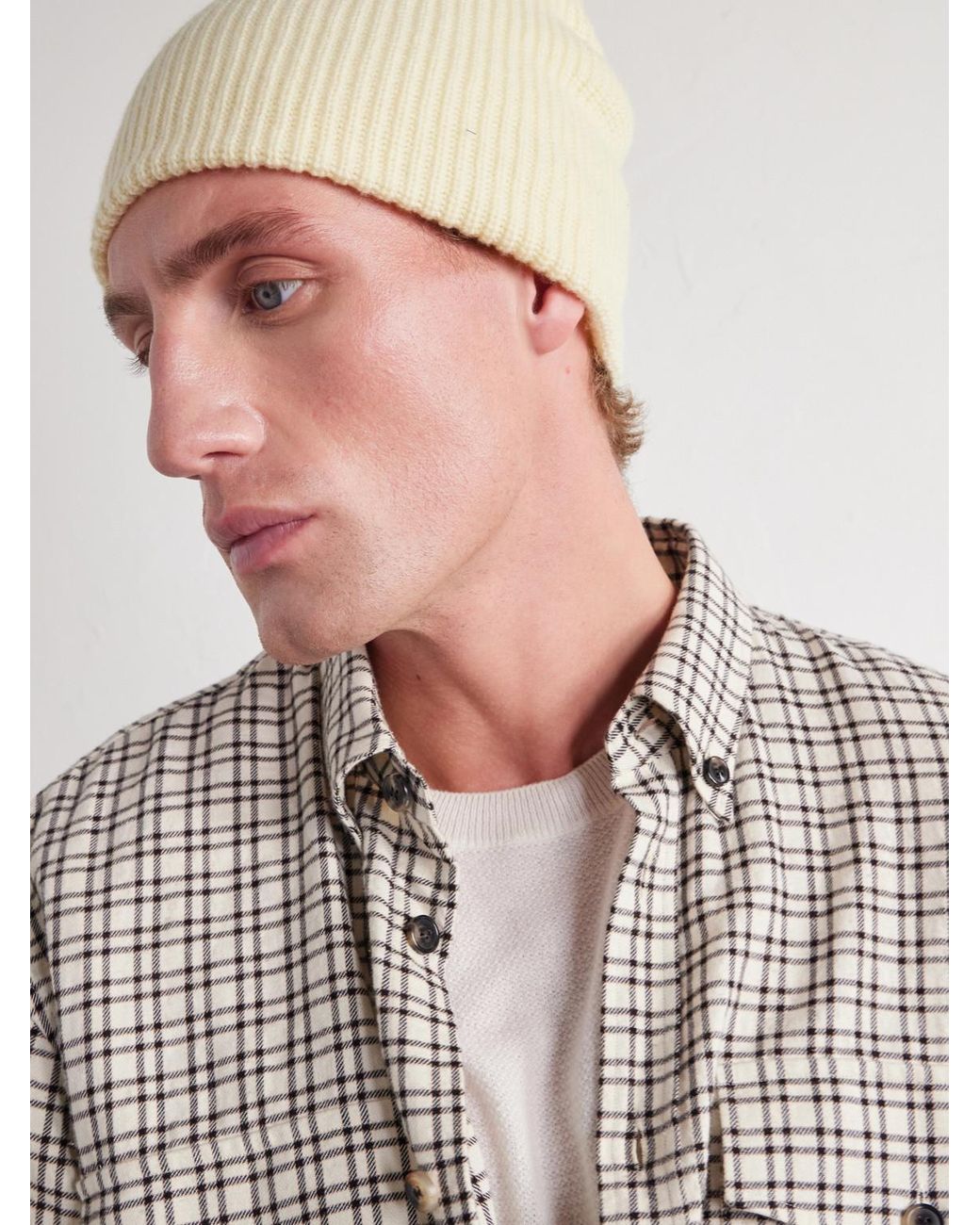 Second Layer Natural Ribbed Wool And Cashmere-Blend Beanie for men