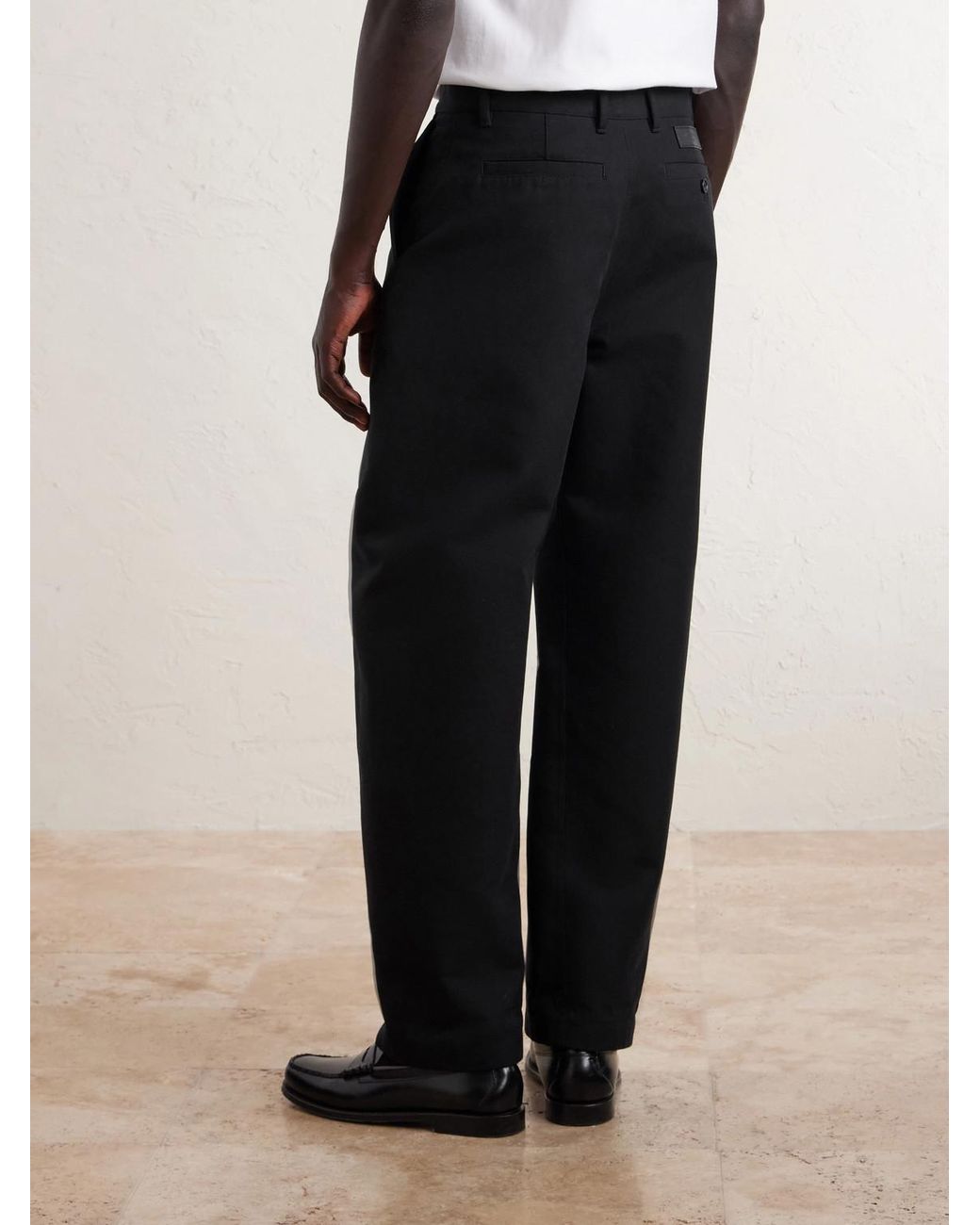 Givenchy Black Straight-Leg Cotton-Twill Trousers for men