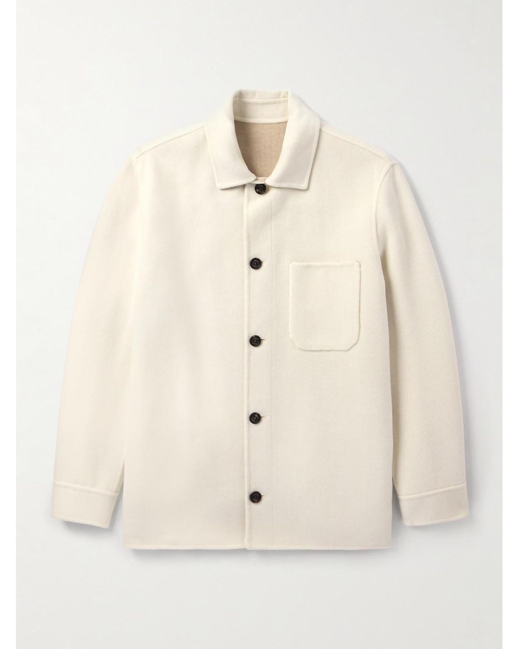 Eleventy Natural Slim-Fit Wool, Cashmere And Silk-Blend Overshirt for men