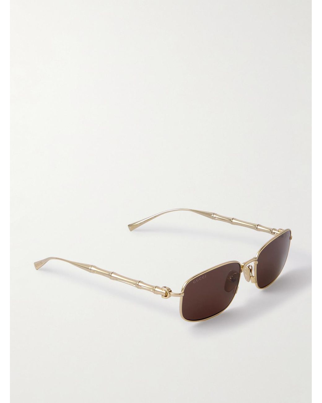 Gucci Metallic Bamboo Rectangular-Frame-Tone Sunglasses for men