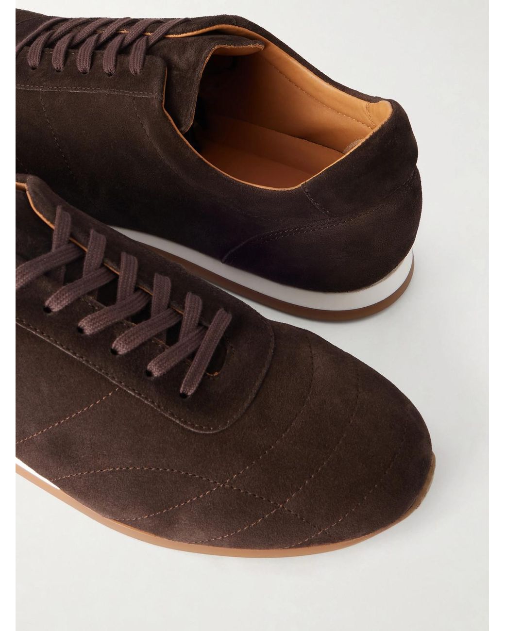 Mr P. Brown Suede Sneakers for men
