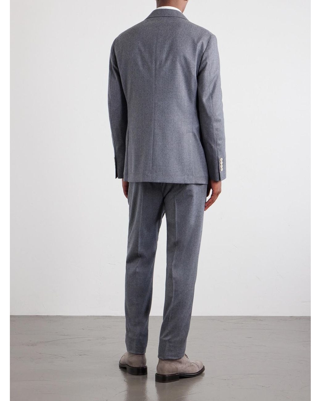 Brunello Cucinelli Gray Virgin Wool Suit Jacket for men
