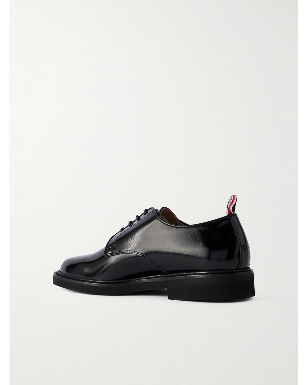 Thom Browne Black Uniform Polished-Leather Derby Shoes for men