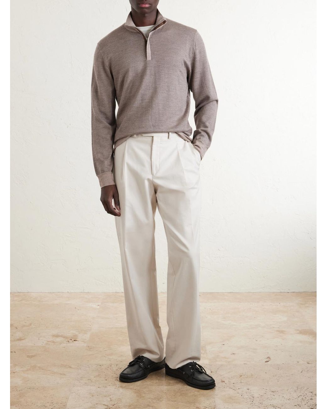 N.Peal Cashmere Gray Cashmere And Silk-Blend Shirt for men