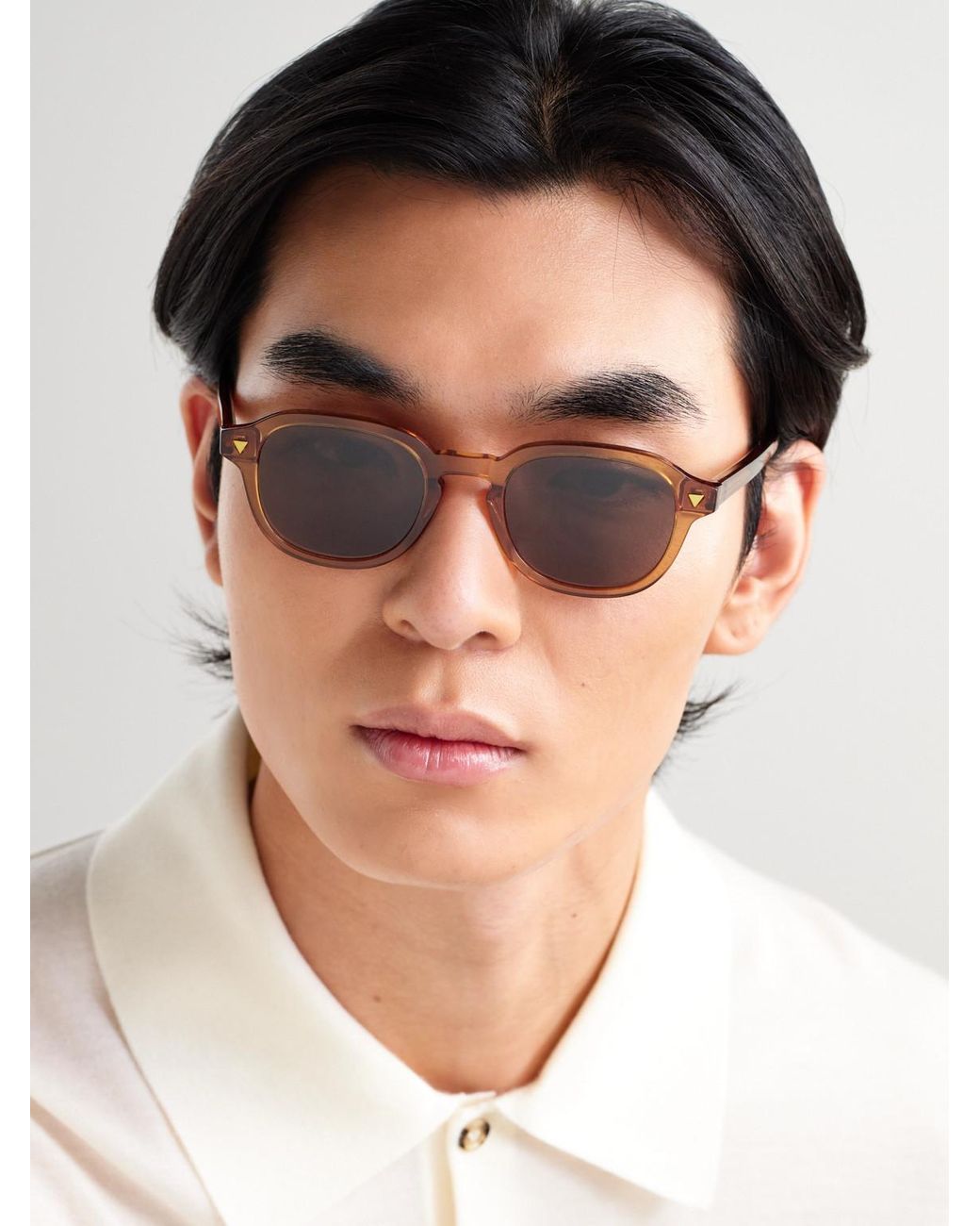 Bottega Veneta Brown Round-Frame Acetate Sunglasses for men