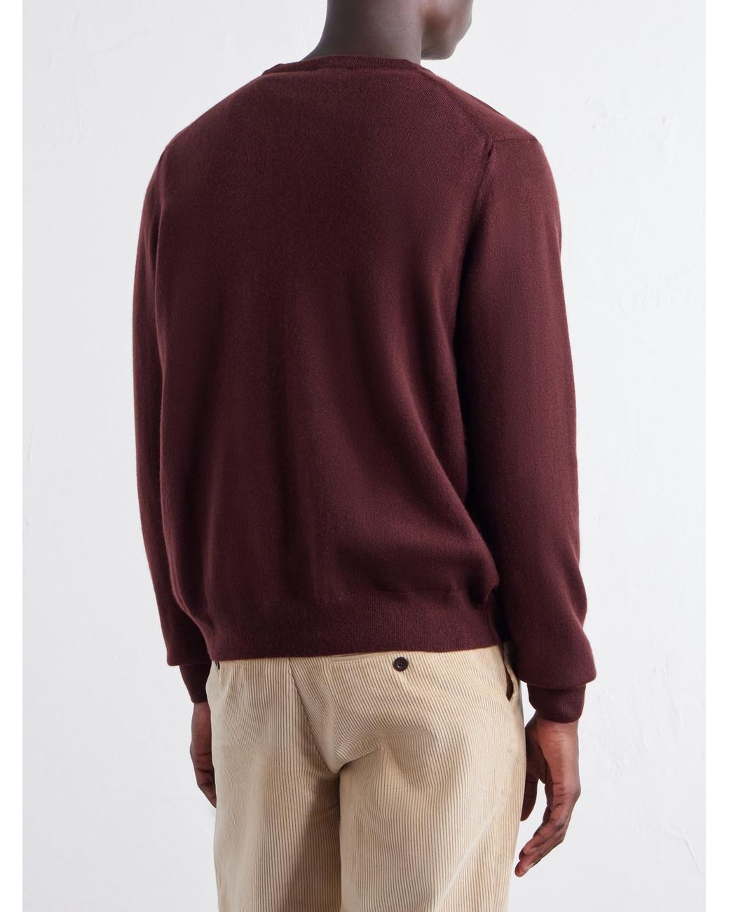 Sunspel Red Cashmere Sweater for men
