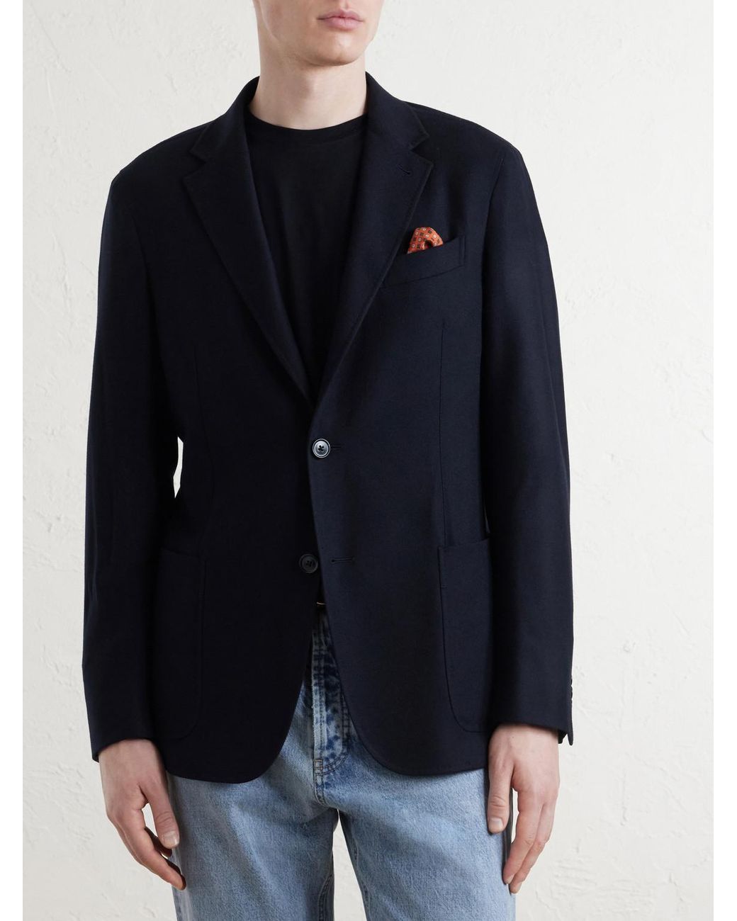 Zegna Blue Wool And Cashmere-Blend Twill Blazer for men