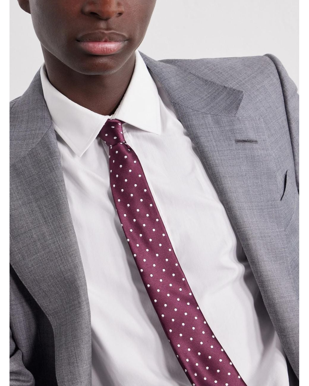 Tom Ford Purple 6Cm Polka-Dot Jacquard Silk-Satin Tie for men