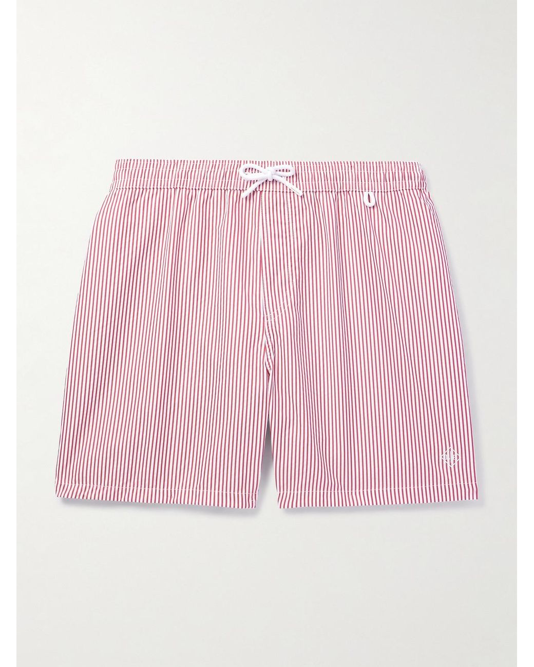 Loro Piana Pink Bay Straight-Leg Mid-Length Striped Swim Shorts for men