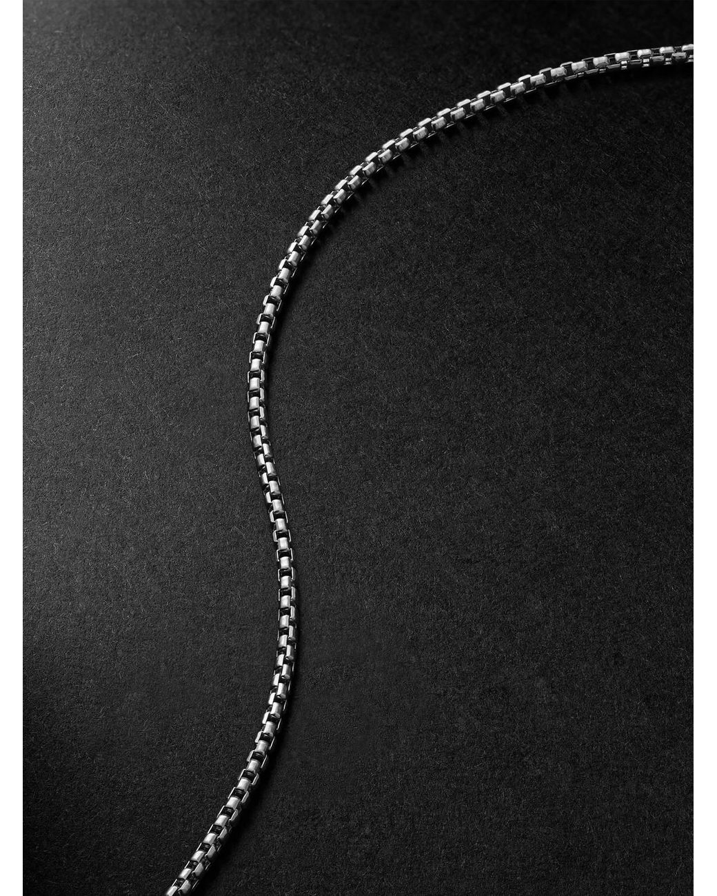 Alex Moss New York Black 20-Inch 14-Karat Box Chain Necklace for men