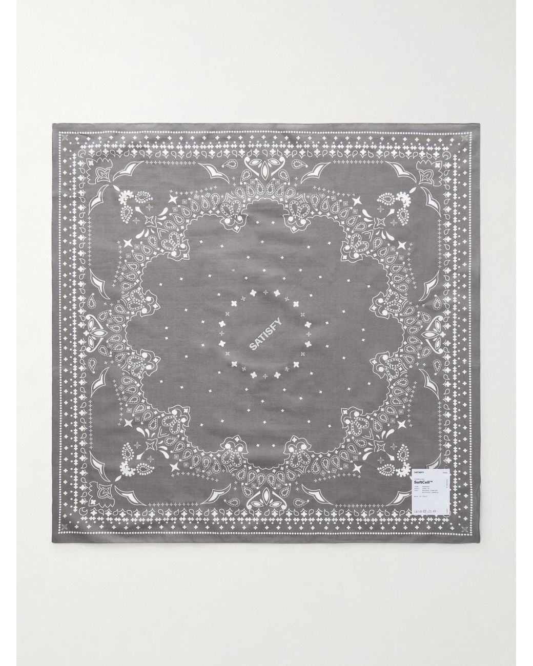 Satisfy Gray Printed Softcell Bandana for men