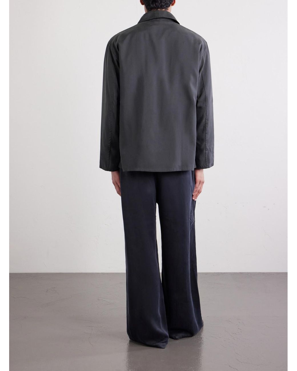 Kaptain Sunshine Blue Silk-gabardine Blouson Jacket for men