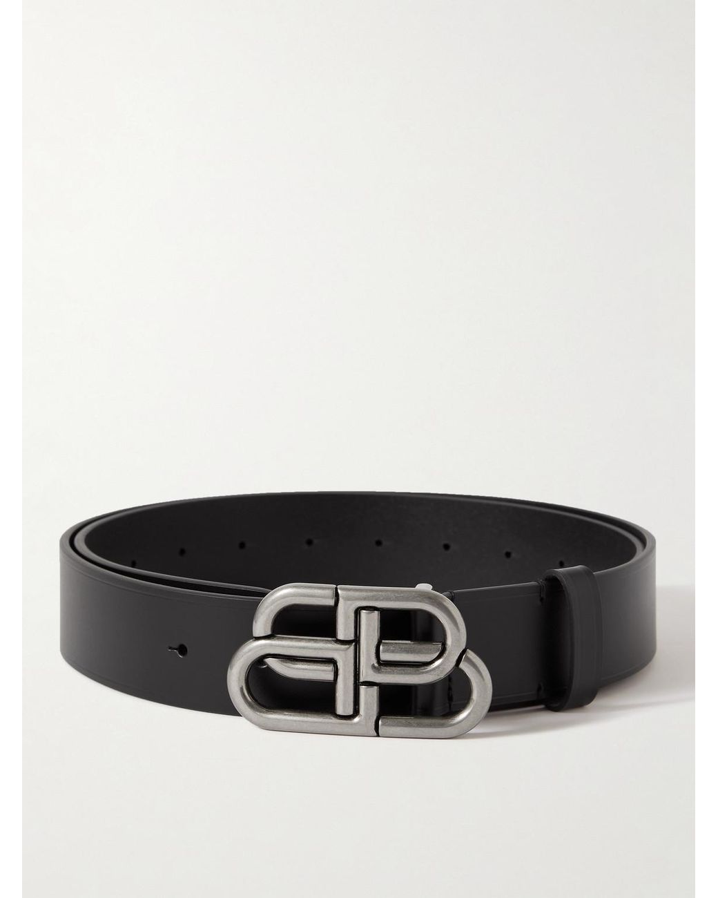 Balenciaga Black 3.5Cm Logo-Embellished Leather Belt for men