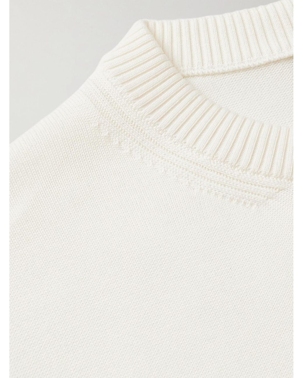 Moncler Natural Logo-Embossed Cotton Sweater for men